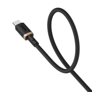 Baseus Dura A tipo USB į C tipo 60 W greitojo įkrovimo kabelis 2 m juodas, Auksinis - Image 3
