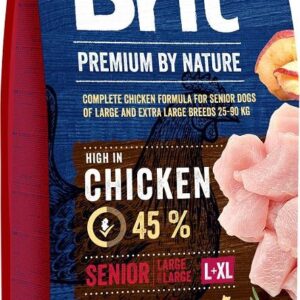 BRIT Premium by Nature Senior Large / Extra Large Chicken - sausas maistas šunims - 15 kg