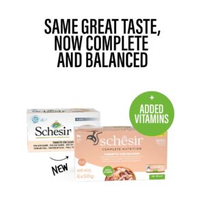 SCHESIR Tunas su lašiša želė - šlapias kačių maistas - 6x50g - Image 2