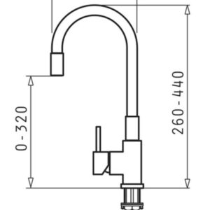 Virtuvės maišytuvas PYRAMIS FLESSI black edition