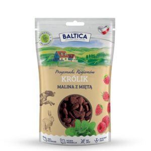 BALTICA Przysmaki regionów Rabbit with raspberry and mint - skanėstas šuniui - 100g