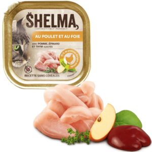 SHELMA Chicken and liver pate - šlapias kačių maistas - 100g - Image 3