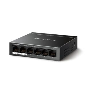 Mercusys MS106LP tinklo komutatorius Valdomas Fast Ethernet (10/100) Maitinimas per Eternetą (PoE) Juoda - Image 2