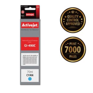 Activejet AC-G490C rašalas (pakaitalas Canon GI-490C; Supreme; 70 ml; mėlynos spalvos) - Image 2