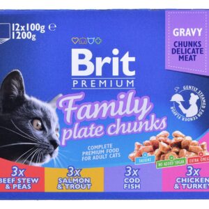 BRIT Cat Pouches Family Plate - drėgno kačių ėdalo - 12 x 100g - Image 2