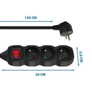 Esperanza ELK210K elektros tinklo ilgintuvas 1,5 m 3 AC išvestis(ys / čių) Vidaus Juoda - Image 3