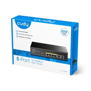 Cudy FS1006P tinklo komutatorius Fast Ethernet (10/100) Maitinimas per Eternetą (PoE) Juoda - Image 3