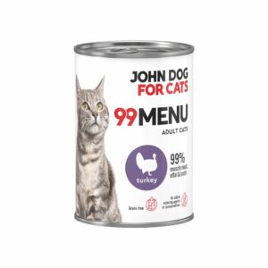 JOHN DOG 99 Menu Turkey - šlapias kačių maistas - 400g