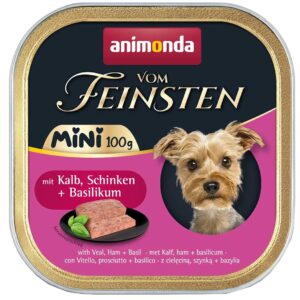 ANIMONDA Vom Feinsten Adult Mini Veal, ham and basil - šlapias maistas šunims - 100g
