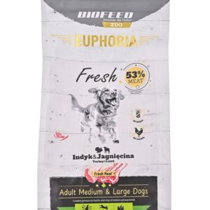 BIOFEED Euphoria Fresh Adult Medium & Large Turkey with lamb - sausas maistas šunims - 2kg