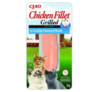 INABA Ciao Grilled Chicken fillet in scallop flavored broth - skanėstas katėms - 25g