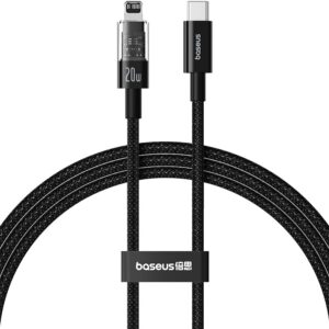 Baseus Gem USB-C ir iP greitojo įkrovimo kabelis 1 m 20 W Juodas