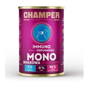 CHAMPER Immuno Monoprotein Beef - drėgnas ėdalas šunims - 400g