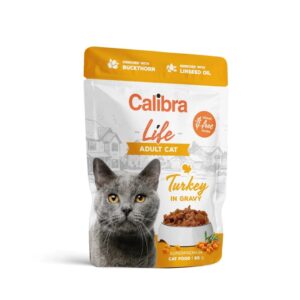 CALIBRA Cat Life Adult Turkey in gravy - šlapias kačių maistas - 85g