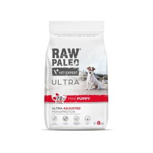 RAW PALEO Ultra Mini Puppy Beef - sausas maistas mažų veislių šuniukams - 8 kg