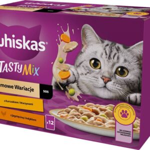 WHISKAS Tasty Mix - drėgno kačių ėdalo - 12x85g