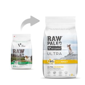 RAW PALEO Ultra Mini Adult Turkey - sausas šunų maistas - 2 kg - Image 2