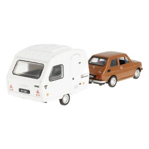 Modeliukas 1:43 Fiat 126p + Niewiadów caravan, rudos spalvos - Image 3