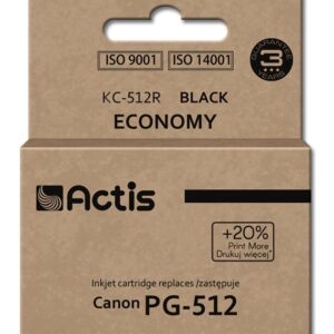 Actis KC-512R rašalas (pakaitinis "Canon" PG-512; standartinis; 15 ml; juodas)