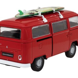 Modeliukas 1:32, 1972 Volkswagen Bus T2, raudonos spalvos - Image 3