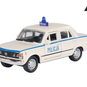 Modeliukas 1:34, PRL FIAT 125p MILICJA, baltos spalvos (A884F125MIB)