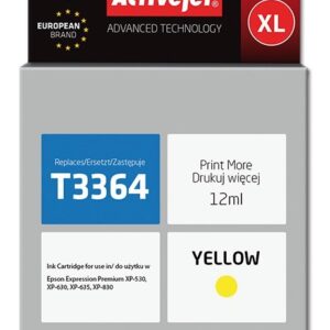 Activejet AE-33MNX rašalas (pakaitinis Epson 33XL T3363 rašalas; Supreme; 12 ml; raudonos spalvos)