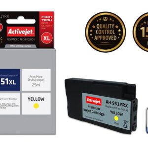 Activejet AH-951YRX rašalo kasetė 1 vnt Derantis Didelė (XL) išeiga Geltona - Image 2