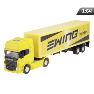 Modeliukas 1:64 m , SCANIA V8 R730 Ewing Logistic, geltonos spalvos