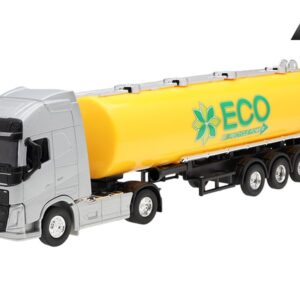 Modeliukas 1:64, VOLVO FH, sidabro spalvos tractor, geltonos spalvos ECO tanker