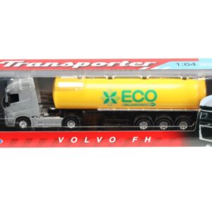 Modeliukas 1:64, VOLVO FH, sidabro spalvos tractor, geltonos spalvos ECO tanker - Image 4