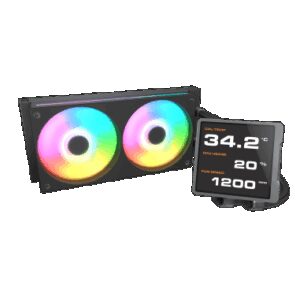 All-in-one CPU liquid cooler Cougar Poseidon Vistek Pro 240, ARGB, 120 mm fans, 700–2500 RPM, Black