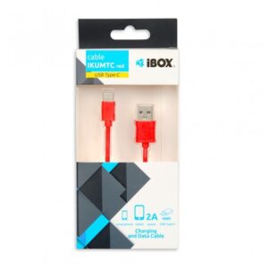 I-BOX USB 2.0 C TIPO KABELIS, 2A 1M RAUDONAS - Image 3