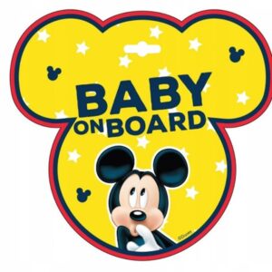 Baby on Board plate, Mickey