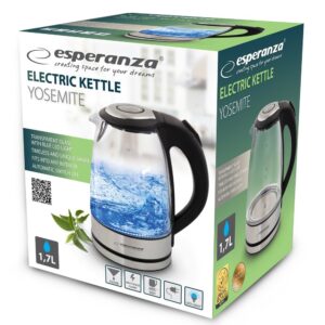 Esperanza EKK012 Elektrinis virdulys 1,7 l stiklas/juodas 2200 W - Image 3