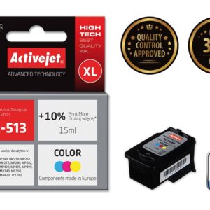 Activejet AC-513R rašalas (Canon CL-513 pakaitalas; Premium; 15 ml; spalvotas) - Image 2