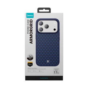 Benks Magnetic Armor Pro Armor Grid Kevlar dėklas Metal Frame 600D (YB70) skirtas Apple iPhone 17 Pro Max blue - Image 5