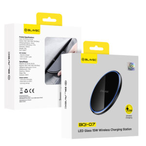 Blavec belaidis įkroviklis BQI-07 Qi 15W UniCharge (BQI07-QIB) juodos spalvos glass - Image 6