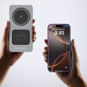 Blavec belaidis įkroviklis BQI-05 Qi 15W magnetic Magsafe 3 in 1 UniCharge (BQI05-QIMS) sidabro spalvos - Image 3