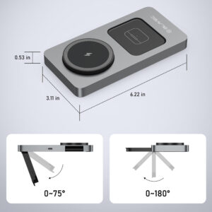 Blavec belaidis įkroviklis BQI-05 Qi 15W magnetic Magsafe 3 in 1 UniCharge (BQI05-QIMS) sidabro spalvos - Image 5