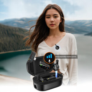 Blavec Mikrofon belaidis mikrofonas x 2 MK-02 ClipGo Combo: Typ C, Lightning, BT (LMMK02-B) juodos spalvos - Image 5