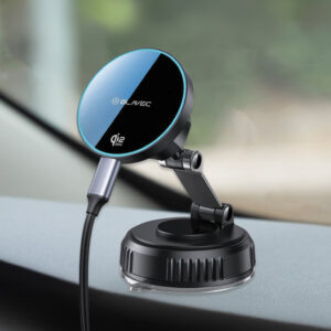 Blavec automibilinis laikiklis su belaidžiu įkrovimu BHC-02 Qi2.2 25W (BHC02-QI2PMWIB) juodos spalvos - Image 3