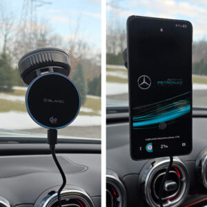 Blavec automibilinis laikiklis su belaidžiu įkrovimu BHC-02 Qi2.2 25W (BHC02-QI2PMWIB) juodos spalvos - Image 5