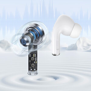 Blavec ausinės Bluetooth TWS BW-02 Carbon (BW02-W) baltos spalvos - Image 5