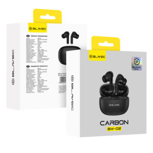 Blavec ausinės Bluetooth TWS BW-02 Carbon (BW02-B) juodos spalvos - Image 9