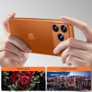 Apsauginis stiklas Tel Protect 95% AR+AF Full Metal Camera Protector on camera skirta Apple iPhone 17 Pro Max orange (camera island) - Image 7