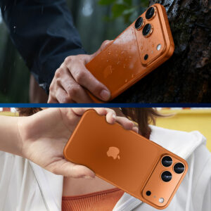 Apsauginis stiklas Tel Protect 95% AR+AF Full Metal Camera Protector on camera skirta Apple iPhone 17 Pro Max orange (camera island) - Image 8