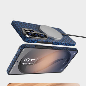 Benks dėklas Magnetic Armor Air Armor Grid Kevlar Metal Frame 600D (A050) skirtas Samsung Galaxy S26 Ultra mėlynos spalvos - Image 9