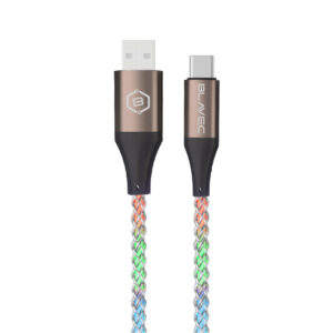 Blavec Kabel Neon - USB į Typ C - QC 3.0 60W 3A 1 metr (CNE-UC3L1) su RGB - Image 2
