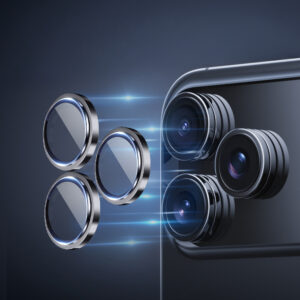 Rock Apsauginis stiklas Pure Series Camera Lens na aparat skirtas Apple iPhone 17 Pro/17 Pro Max (objektyvui 3 vnt) orange - Image 3