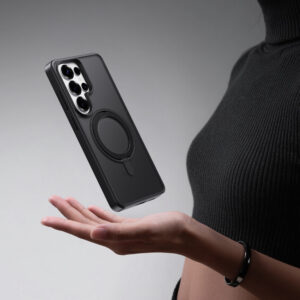 Rock dėklas Rotating Stand Soft Touch Series Magnetic skirtas Samsung Galaxy S26 juodos spalvos - Image 3